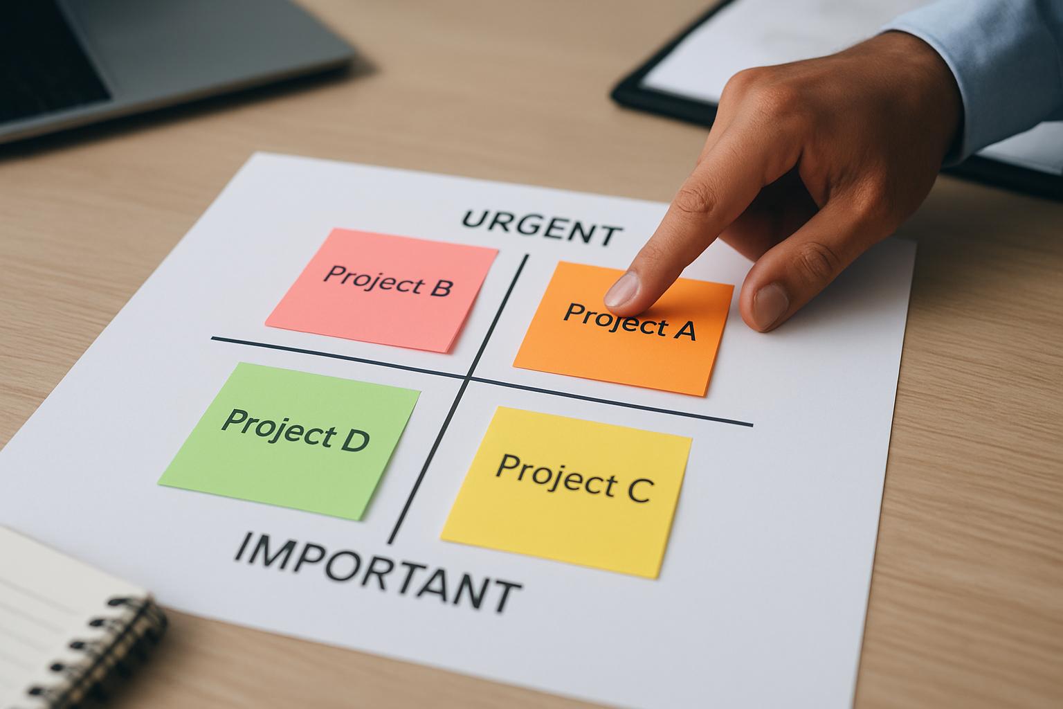 Jak ustalać priorytety, gdy kilka projektów jednocześnie jest „pilnych”?. Ocena projektów w praktyce: macierz, która kończy dyskusje Jak ustalać priorytety, gdy kilka projektów jednocześnie jest „pilnych”?. Ocena projektów w praktyce: macierz, która kończy dyskusje